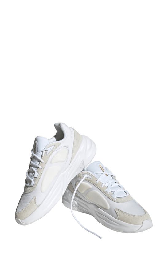 Adidas Originals Ozelle Cloudfoam Running Sneaker In White/ White/ Matte Gold