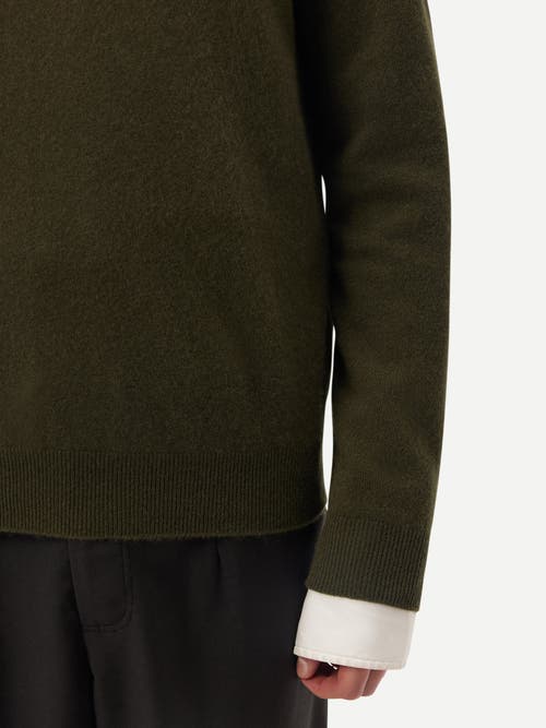 Shop Gobi Cashmere Crew Neck Sweater In Capulet Olive