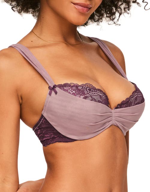 Shop Adore Me Clairabelle Push Up Demi Bra In Dark Purple