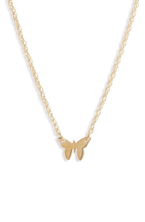 Jennifer Zeuner Mariah Mini Butterfly Pendant Necklace in Yellow Gold at Nordstrom