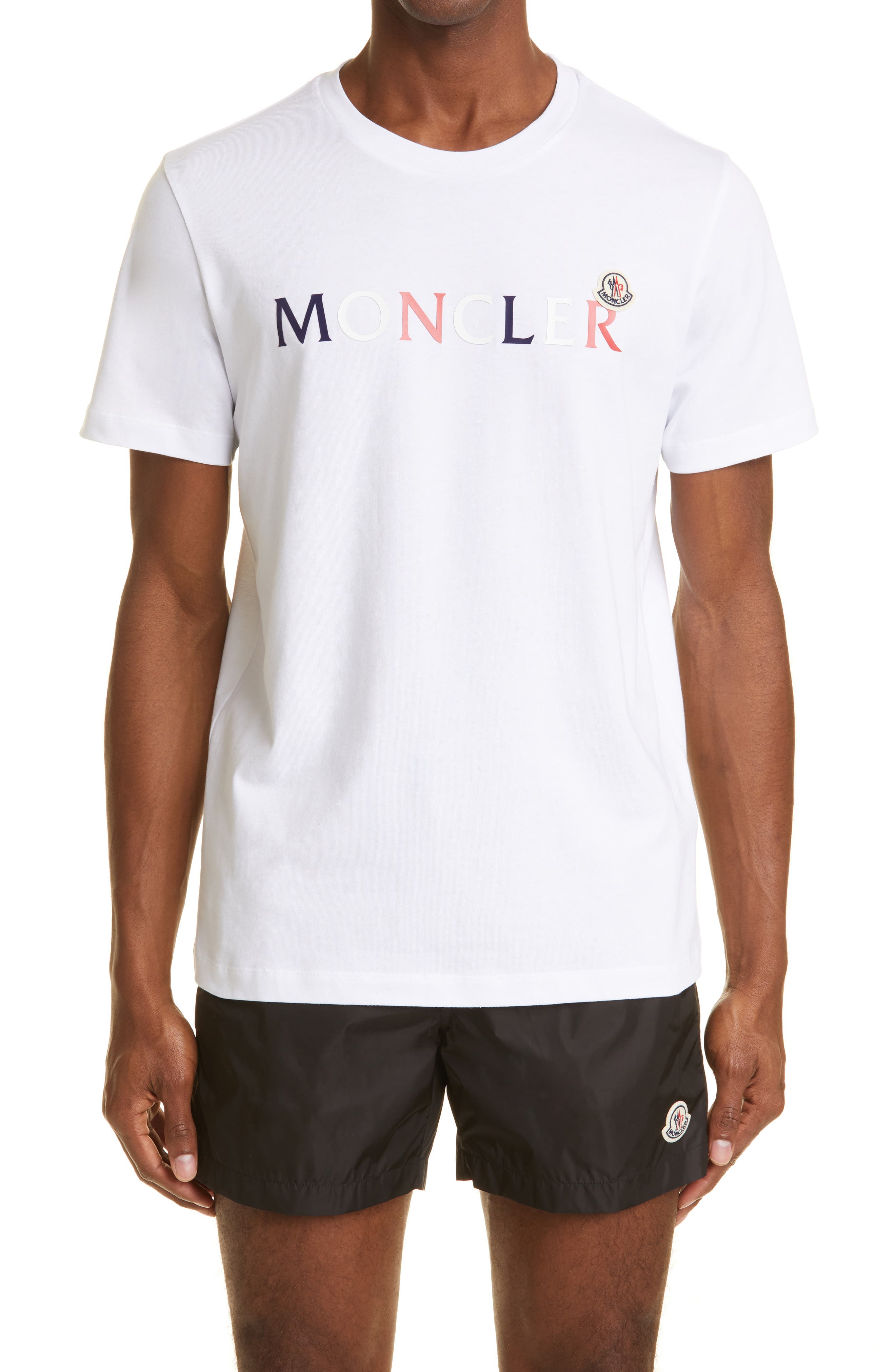 Moncler Logo T-Shirt in 001-White at Nordstrom, Size Small