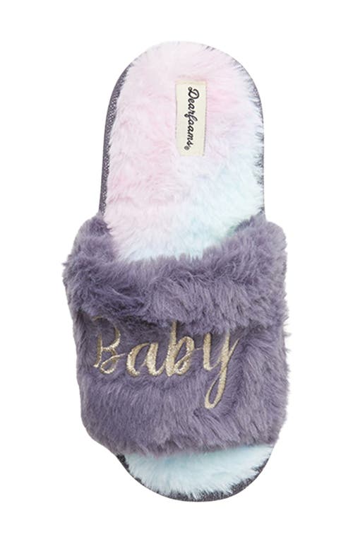 Dearfoams Kids' Faux Fur Slide Slipper In Baby Bird