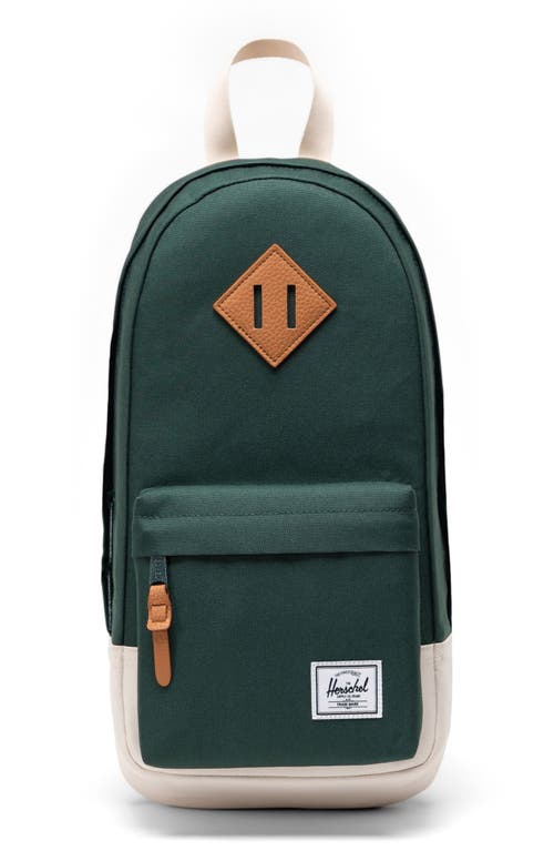 Shop Herschel Supply Co . Heritage Canvas Shoulder Bag In Trekking Green/whitecap Gray