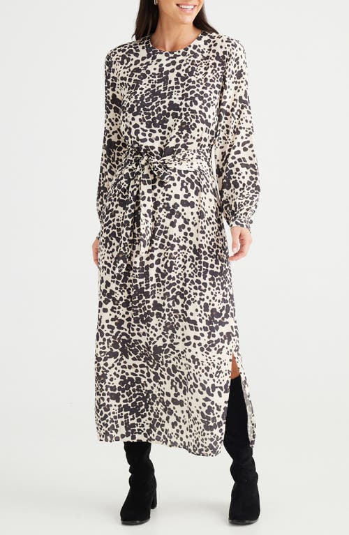 BRAVE + TRUE BRAVE+TRUE TURNING POINT PRINT LONG SLEEVE MAXI DRESS 