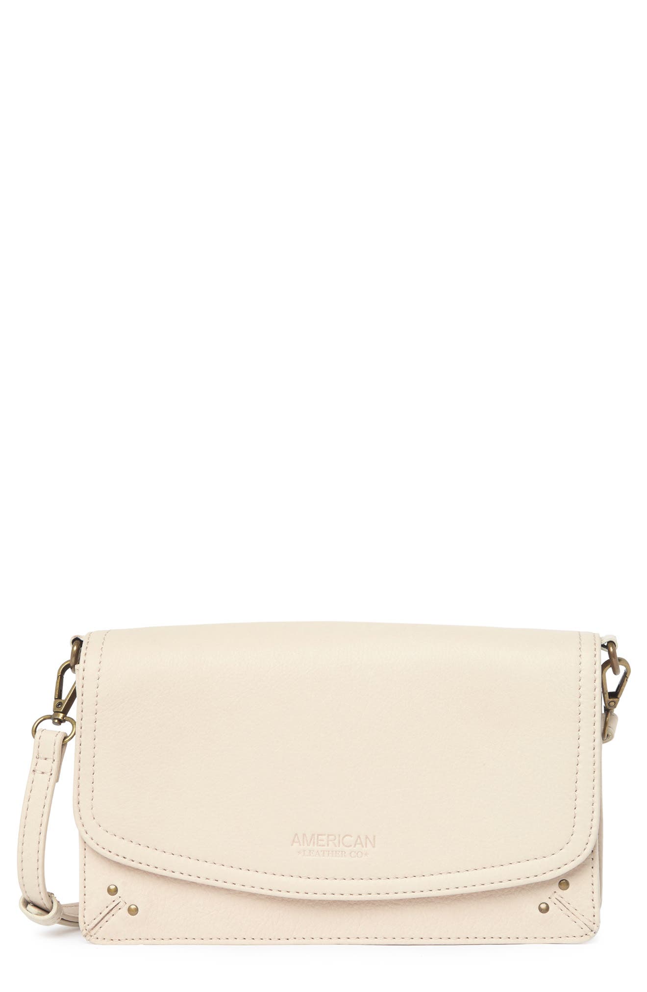American Leather Co. Brenton Leather Crossbody Bag In Stone Smooth