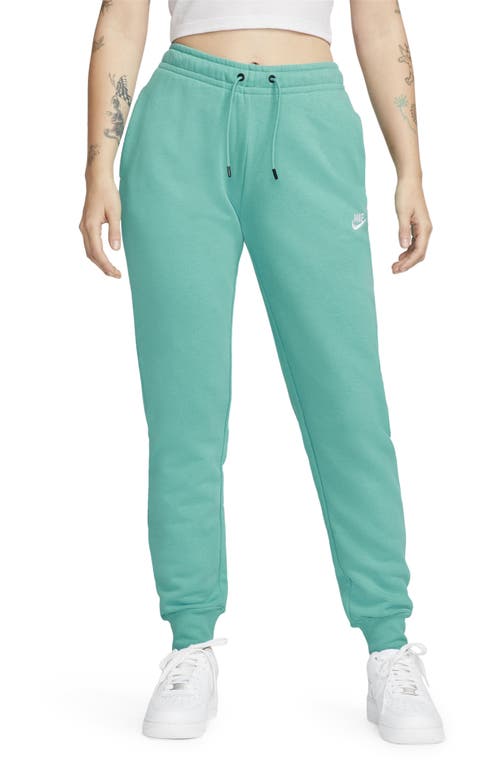 Nike Women's  Sportswear Essential Fleece Pants In Washed Teal/white