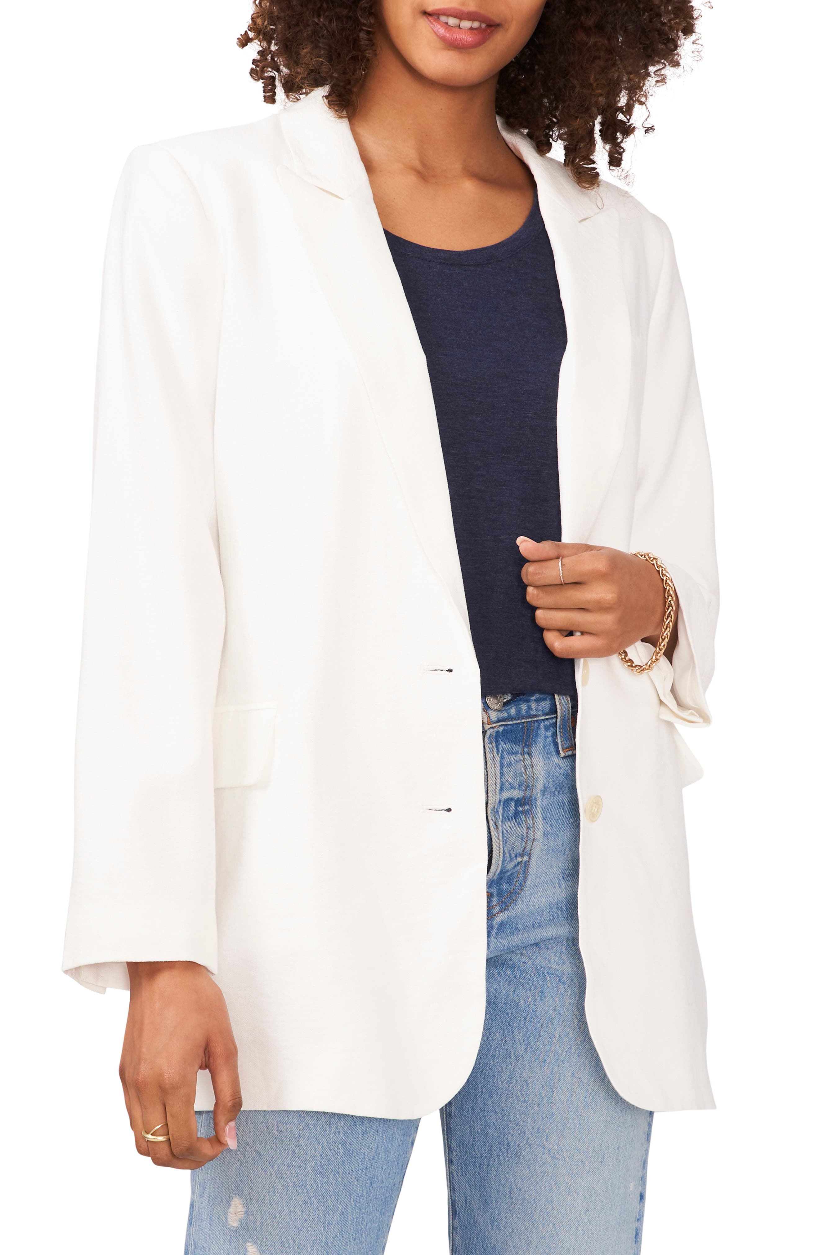 white coat with belt