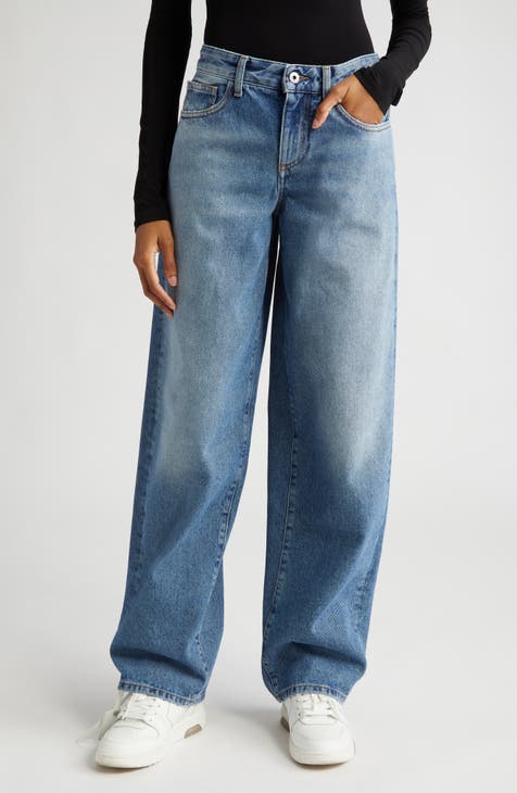 Frayed Hem Monogram Patch Jeans - Women - Ready-to-Wear