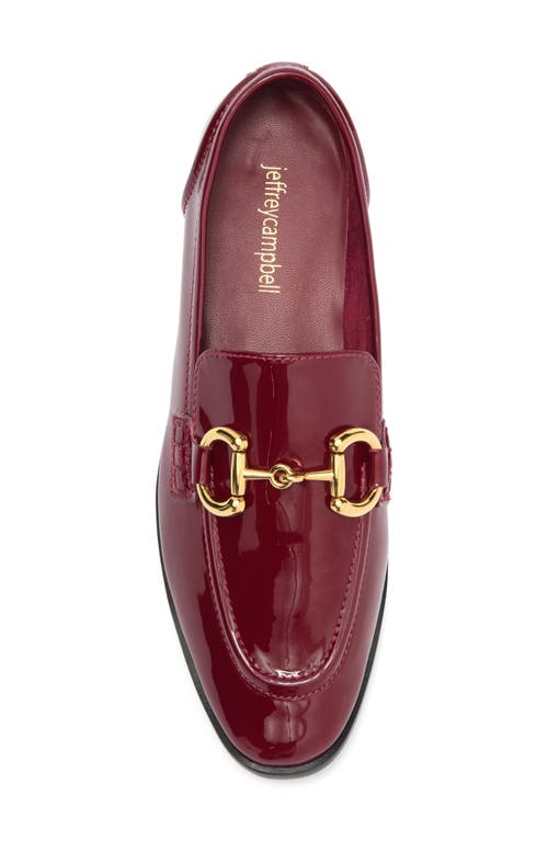 Jeffrey Campbell Addie Bit Loafer In Cherry Red Patent-gold