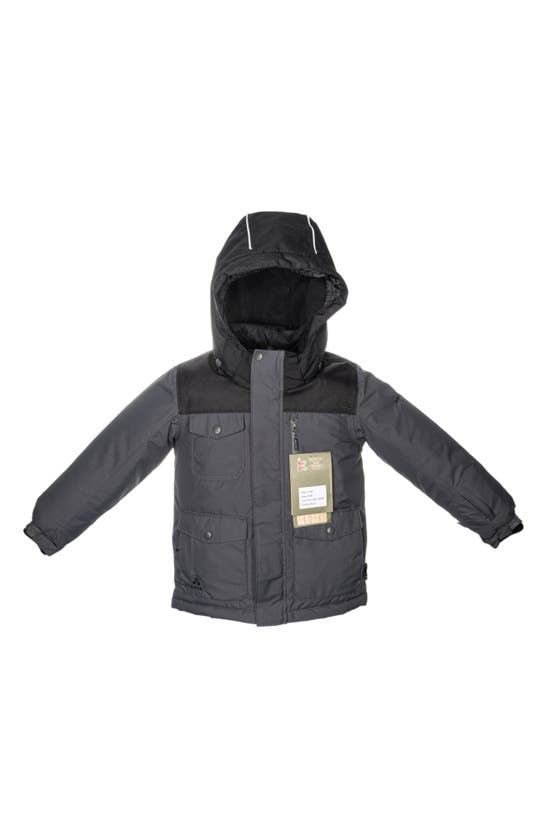 Kamik Kids' Stark Hooded Jacket In Coal/ Black