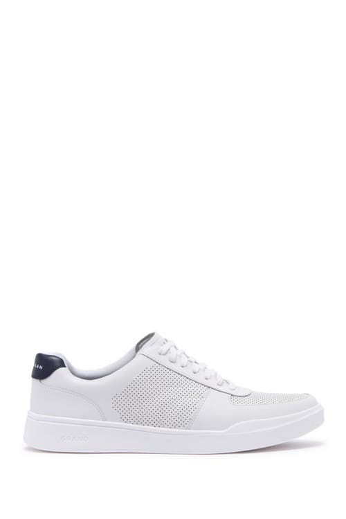 Shop Cole Haan Grand Crosscourt Modern Perforated Sneaker In Optic White/peacoat
