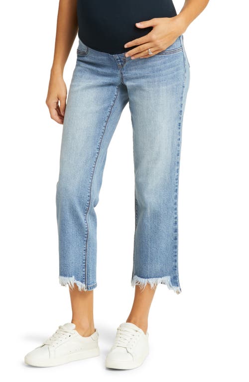 1822 Denim Over the Bump Frayed Ankle Straight Leg Maternity Jeans Xylo at Nordstrom,