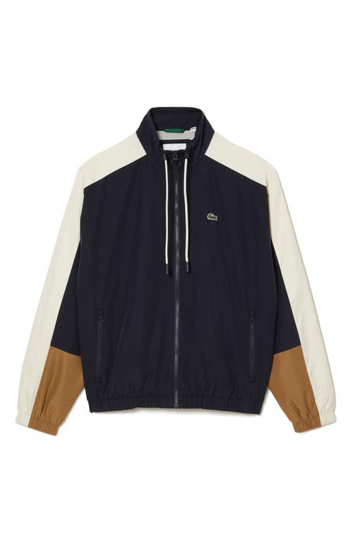 Shop Lacoste Colorblock Zip Jacket In Rhi Abimes/cookie-laponie