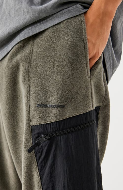 Shop Iets Frans If Mixed Media Panelled Sweatpants In Charcoal