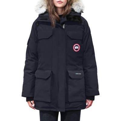 Canada Goose Expedition Hooded Down Parka With Genuine Coyote Fur Trim, (8-10) - Blue