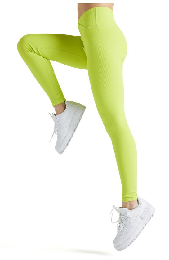 Shop Electric Yoga Rib Legging In Lime Punch