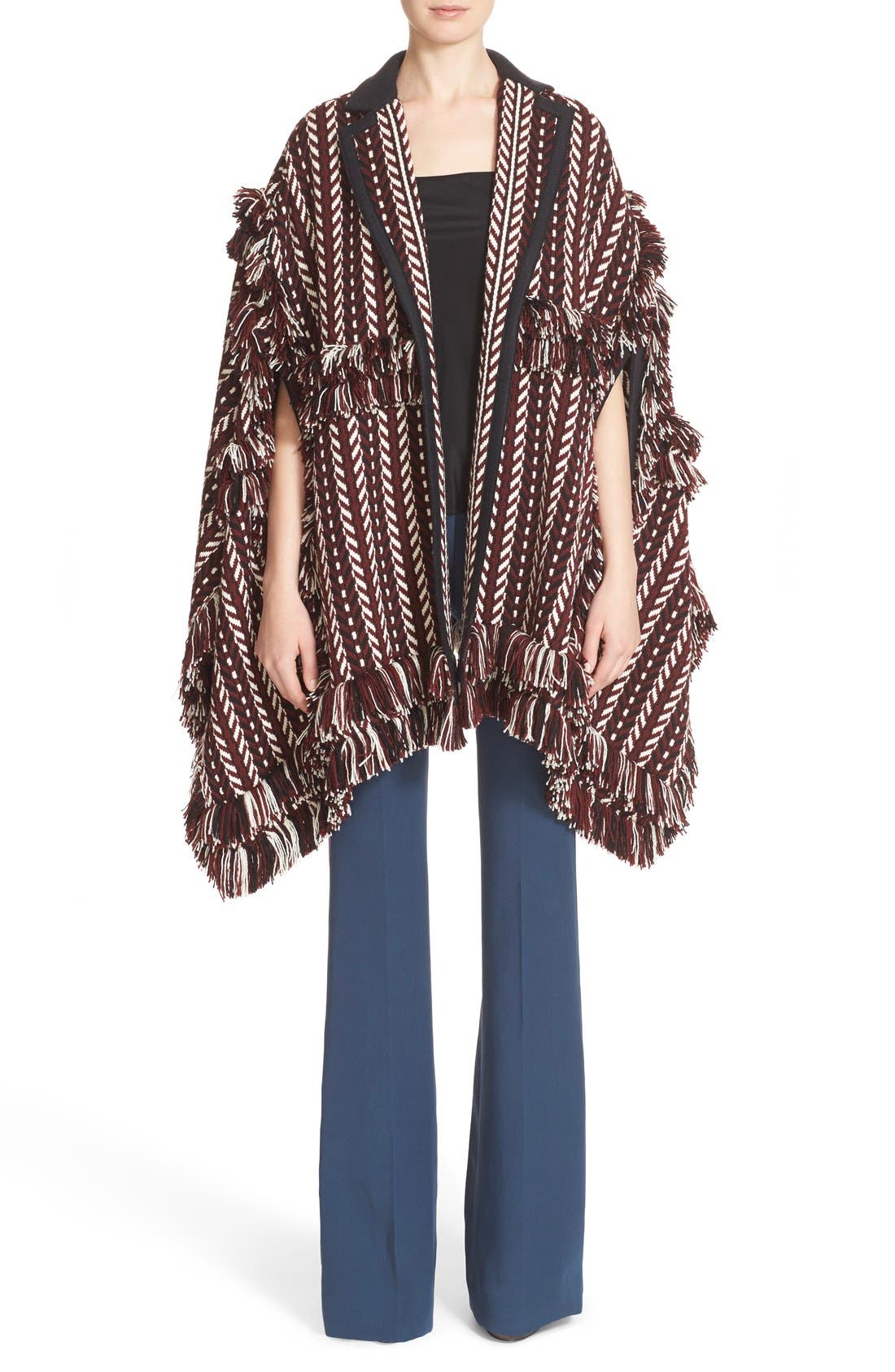 Burberry Prorsum Wool & Silk Jacquard Blanket Cape | Nordstrom