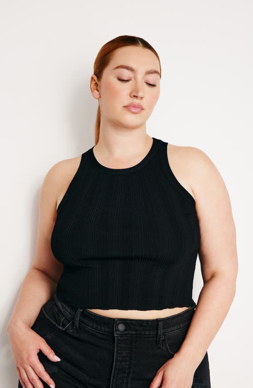 Shop Good American Ribbed Crop Tank In Black001