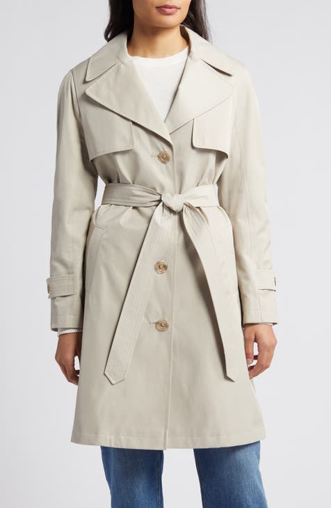 Water Repellent Cotton Blend Trench Coat