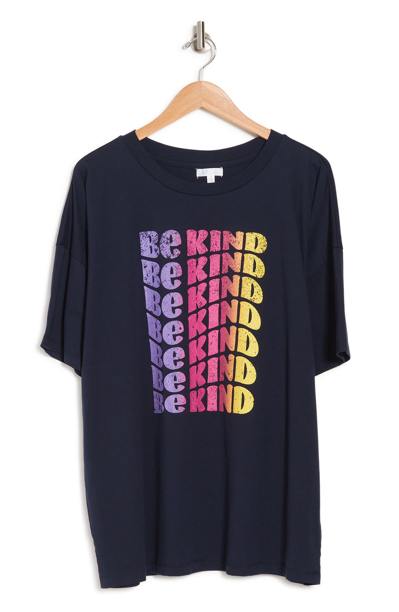 Abound Graphic Tie Dye Oversized T-shirt In Navy Be Kind