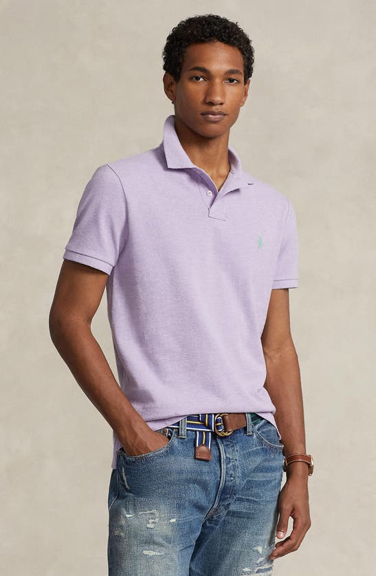 Shop Polo Ralph Lauren Cotton Piqué Polo In Pastel Purple Heather