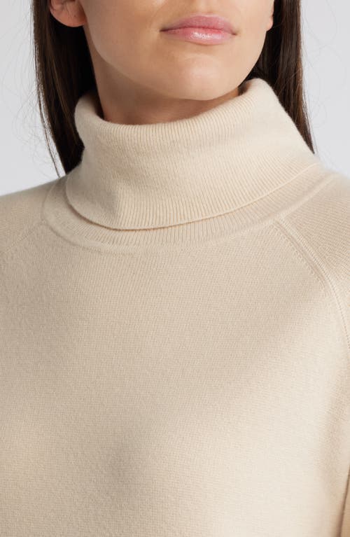 Shop Hugo Boss Boss Felindale Turtleneck Long Sleeve Wool & Cashmere Sweater Dress In Bisque