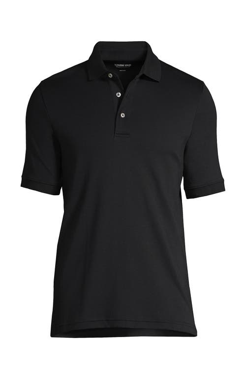 Shop Lands' End Short Sleeve Cotton Supima Polo Shirt In Black