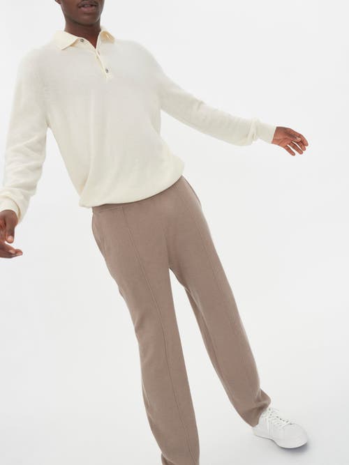 Shop Gobi Cashmere Polo Neck Sweater In Marshmallow