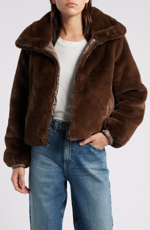 Shop Save The Duck Jeon Wind & Water Resistant Reversible Faux Shearling & Recycled Polyester Puffer Jack In Brown Black