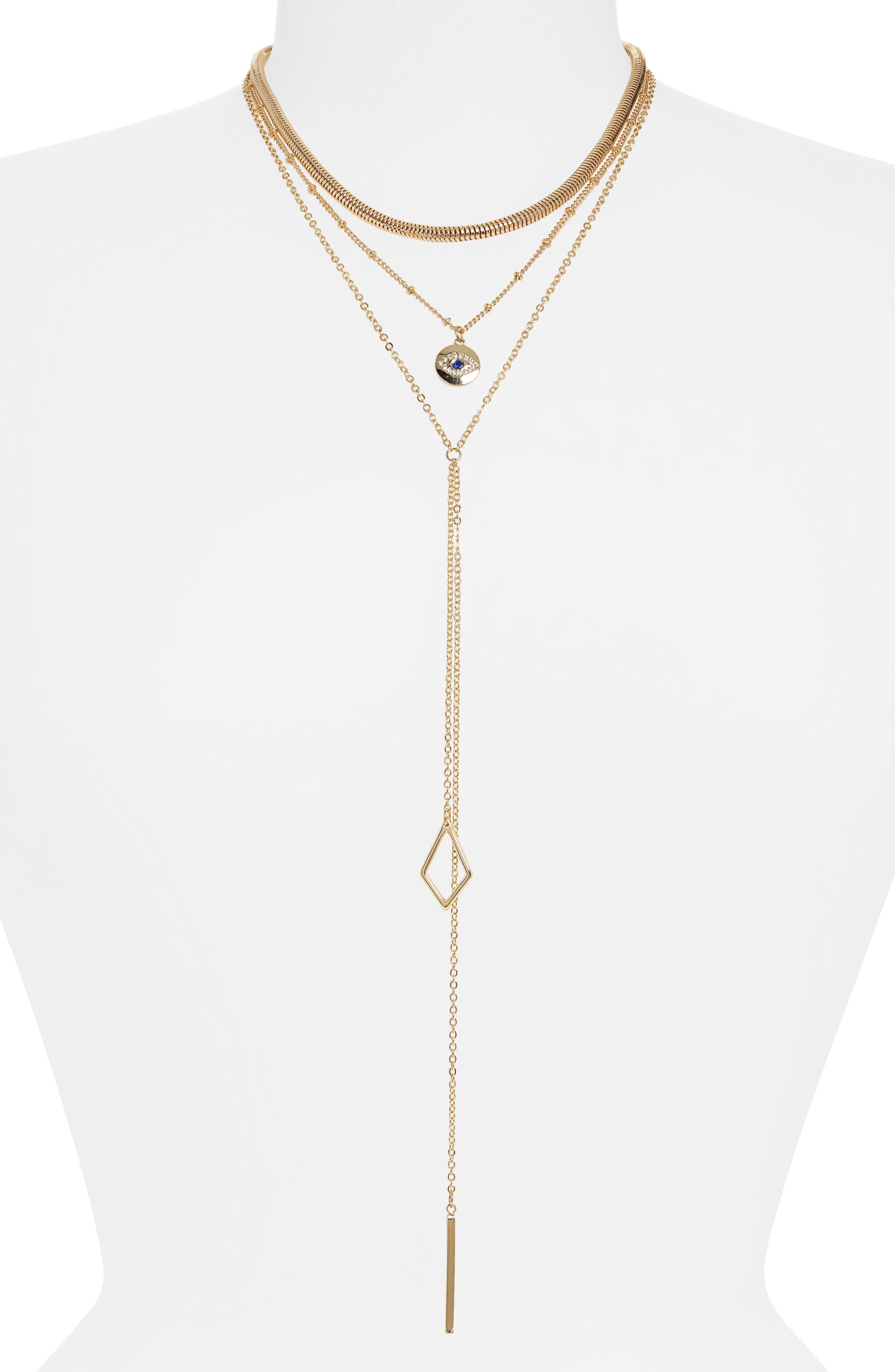BP. Layered Evil Eye Charm Necklace Nordstrom