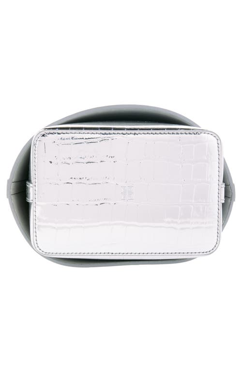 Givenchy Shark Lock Bucket Bag In Crocodile Effect Leather In Light Silvery