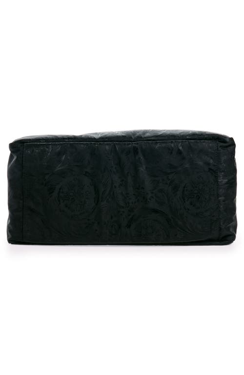 Shop Versace Barocco Print Nylon Gym Bag In Black-ruthenium