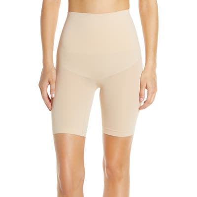 Yummie Cooling Fx High Waist Mid Thigh Shaping Shorts, Beige