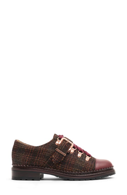 Shop The Office Of Angela Scott Mr. Logan Cap Toe Loafer In Burgundy Plaid