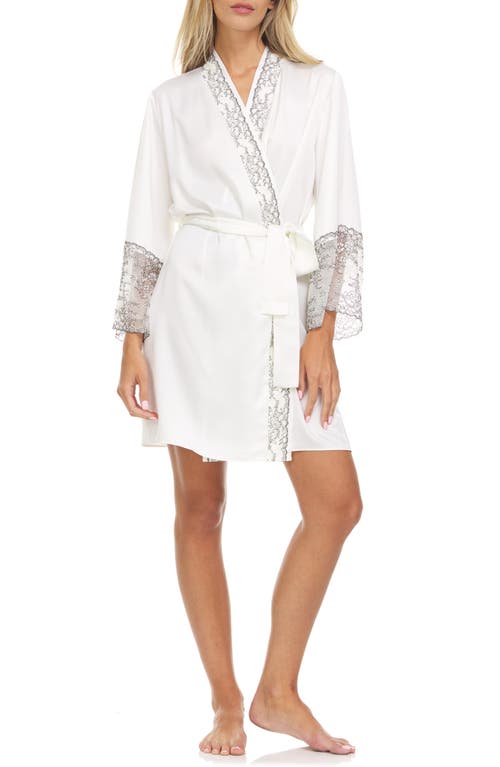 Flora Nikrooz Angelique Lace Edge Wrap Robe in Ivory
