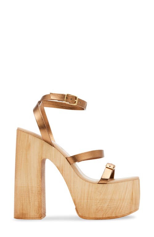 Shop Steve Madden Lilia Ankle Strap Platform Sandal In Bronze