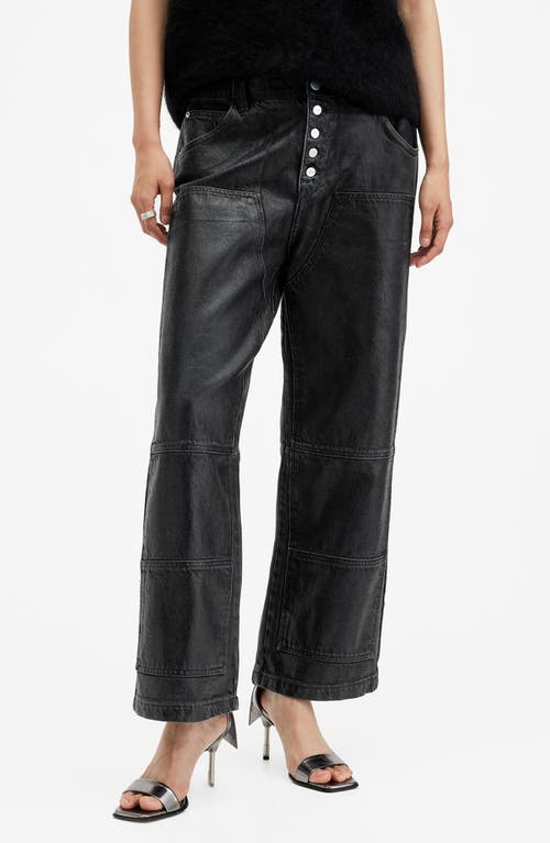 Shop Allsaints Tay Straight Leg Carpenter Jeans In Black