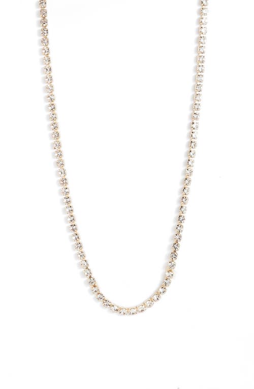 BP. Rhinestone Choker Necklace in Gold- Clear