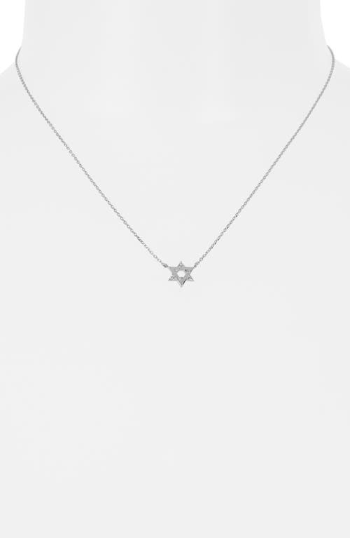 Shop Anzie Love Letter Pavé Diamond Star Of David Necklace In Silver