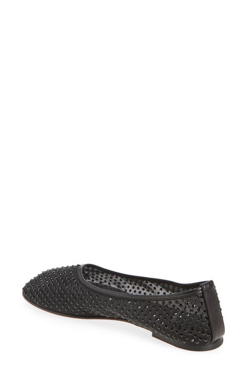Shop Dear Frances Ball Crystal Embellished Mesh Flat In Black