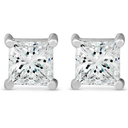 Bliss Diamond 3 Ct Tdw Princess Cut Diamond Screw Back Studs 14k White Gold Lab Grown