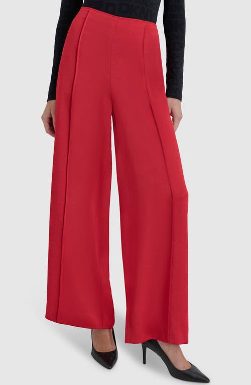 Shop Dkny Pintuck Wide Leg Pants In Red Light