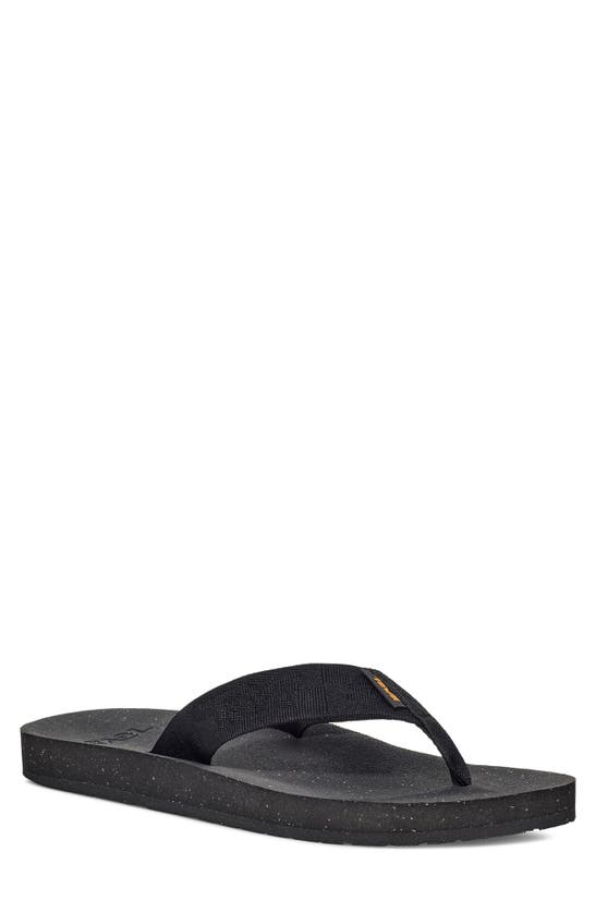 Teva Voya Canvas Flip Sandals In  Textural Black/ Grey
