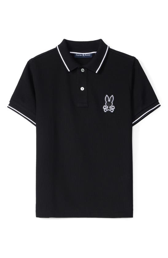 Shop Psycho Bunny Lenox Tipped Piqué Polo In Black