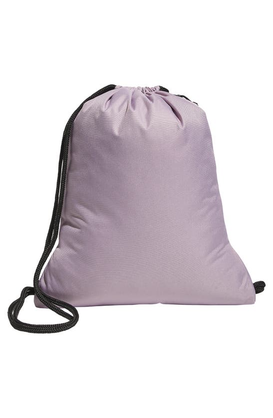 Shop Adidas Originals Classic Drawstring Sackpack In Preloved Fig Purple/ Black