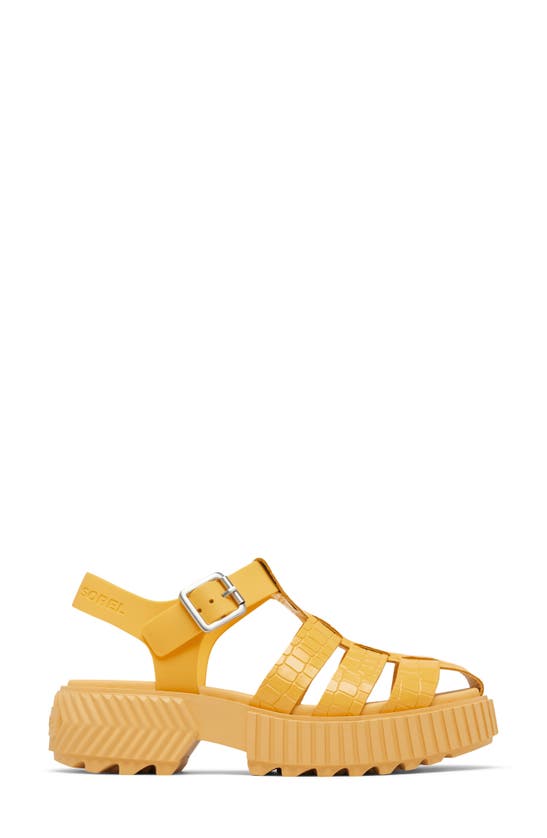 Shop Sorel Ona Streetworks Platform Fisherman Sandal In Yellow Ray/ Pilsner