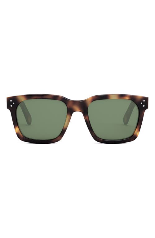 CELINE 54mm Geometric Sunglasses in Blonde Havana /Green at Nordstrom