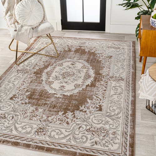 Jonathan Y Rosalia Cottage Medallion Area Rug In Brown/gray