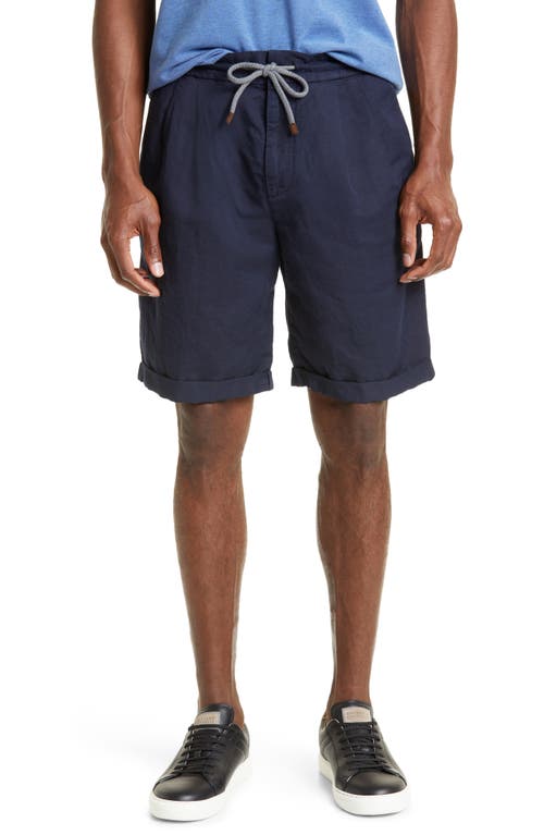 Brunello Cucinelli Garment Dyed Linen Blend Bermuda Shorts in C2515 Ocean Blue at Nordstrom, Size 34 Us