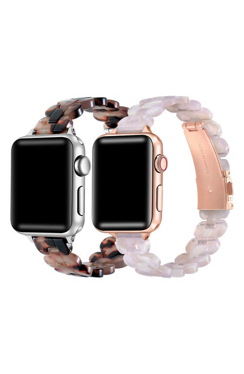 Shop The Posh Tech Assorted 2-pack Apple Watch® Watchbands In Blush/chocolate